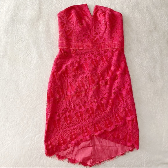 Adeyln Rae Lace Strapless Dress in Rose Pink - Picture 10 of 14